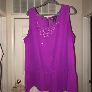 Lane Bryant purple sequin tank top 22/24